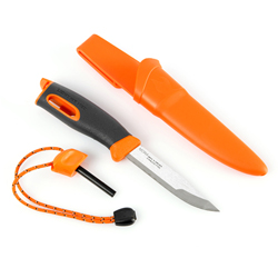 FireKnife-캠핑용 나이프와 파이어 스틸 합체/Orange 